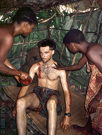 Luis Devin during the rite of initiation of the Baka Pygmies