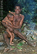 Pygmy father with his son