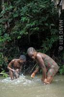 Pygmy water drums in Central Africa
