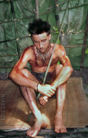 Luis Devin during the Baka Pygmy rite of initiation