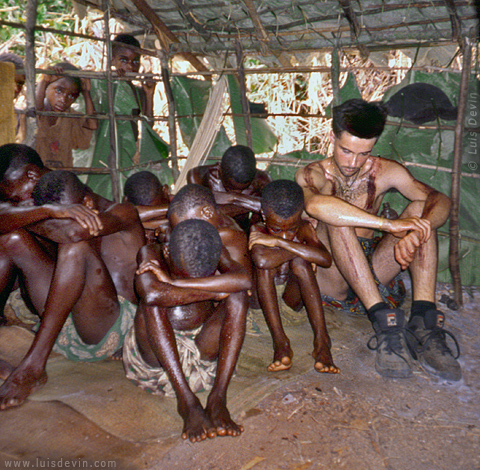 Initiation rite (2), from Luis Devin's fieldwork in Central Africa (Baka Pygmies, Cameroon)