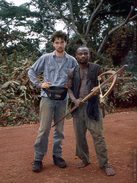 Crossbow hunter, from Luis Devin's fieldwork in Central Africa (Baka Pygmies, Cameroon)
