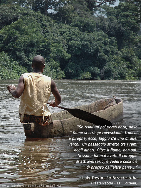Pygmy pirogue, from Luis Devin's anthropological research in Central Africa (Baka Pygmies, Cameroon)